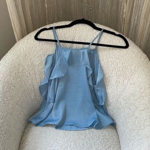Satin baby blue summer top size S